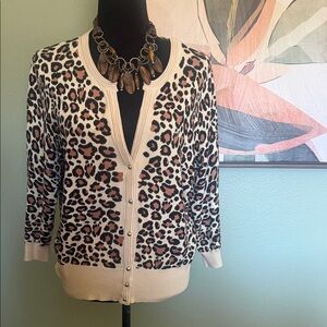 Chic Leopard Print Cardigan